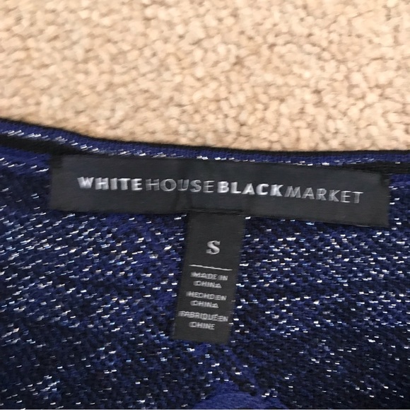 White House Black Market Blue Sparkle Mini Dress Size Small Pullover Party - Picture 4 of 13